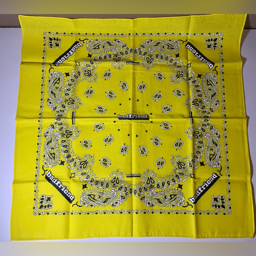 Badfriend Yellow Bandana with Paisley Design